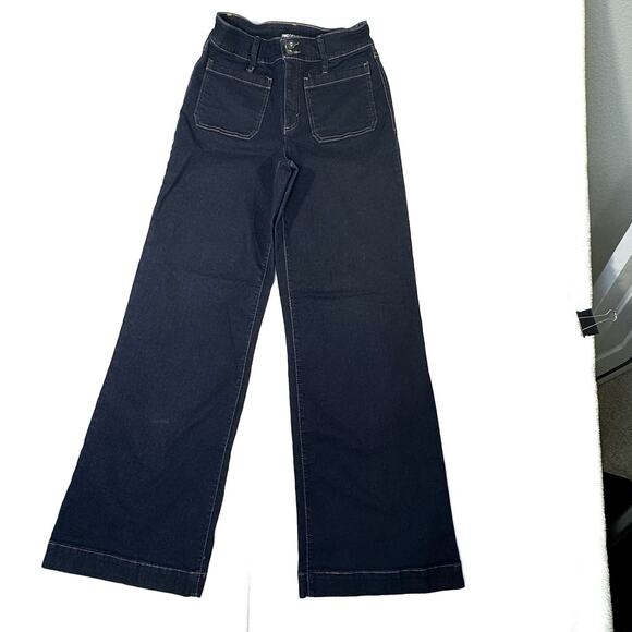 INC International Concepts Size 6 High Rise Wide Leg Denim Blue Jeans Pre-Owned - Picture 2 of 9